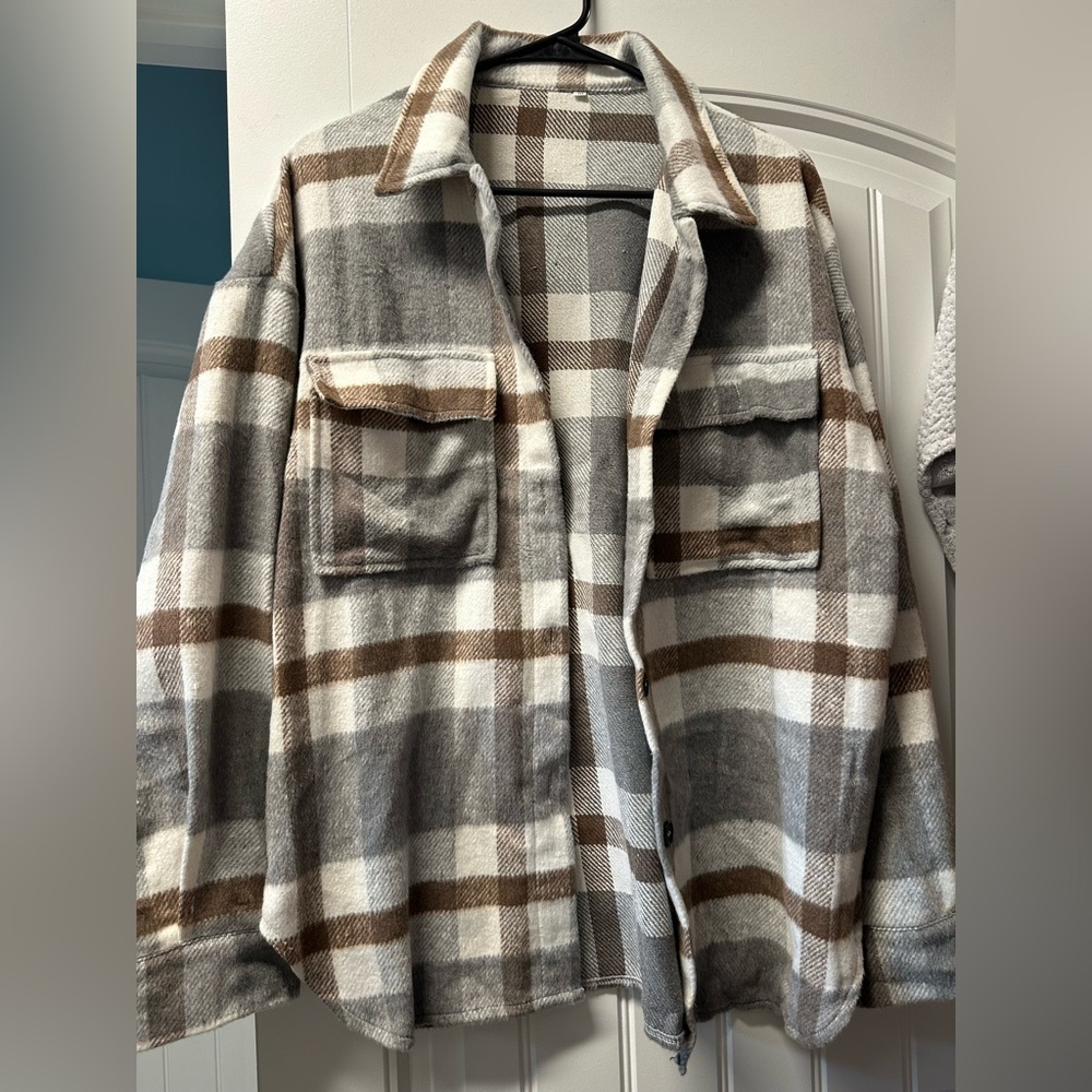 Plaid Flannel Shirt Jacket